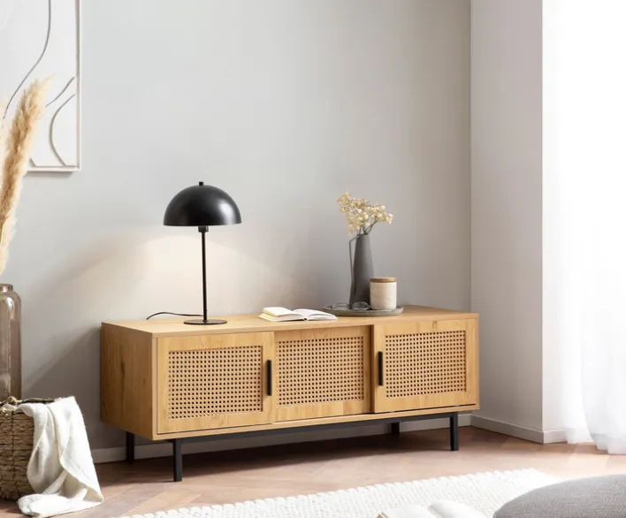 Lowboard 120 x 46 cm braun/schwarz