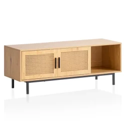 Lowboard 120 x 46 cm braun/schwarz