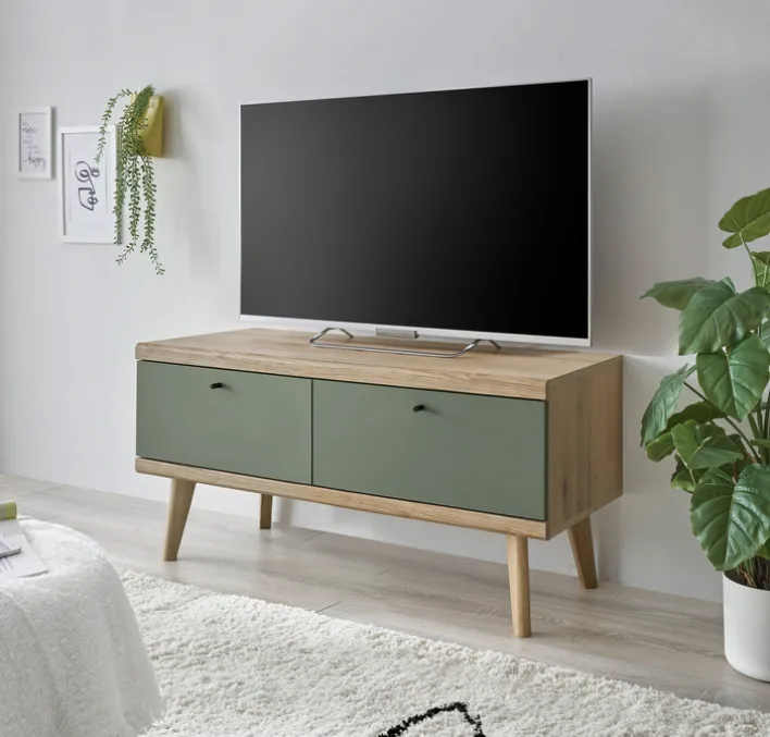 Lowboard ALVA 107 x 50 cm Salbeifarbig/braun