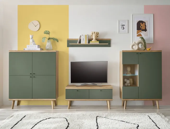 Lowboard ALVA 107 x 50 cm Salbeifarbig/braun