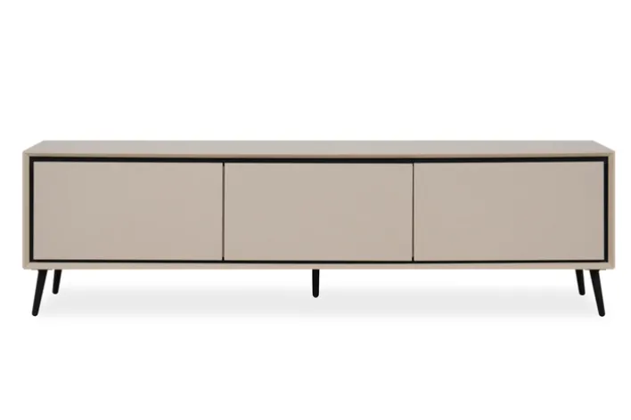 Lowboard ARONA 175 x 50 cm sandfarben/schwarz