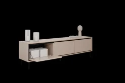 Lowboard ARONA 175 x 50 cm sandfarben/schwarz