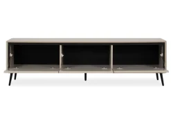 Lowboard ARONA 175 x 50 cm sandfarben/schwarz