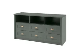 Lowboard ASCOT 130 x 67 cm grün/goldfarbig