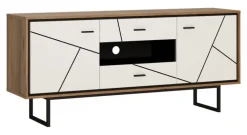 Lowboard BROLO 167 x 74,3 cm weiß/ schwarz