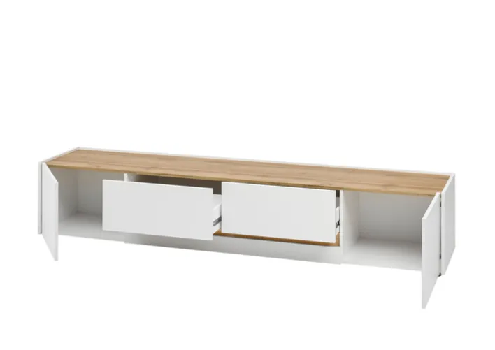 Lowboard CITY 223 x 42 cm weiß/braun