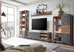 Lowboard DETROIT 156 x 53 cm braun/anthrazit