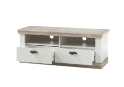 Lowboard FLORENZ 134 x 51 cm weiß/braun