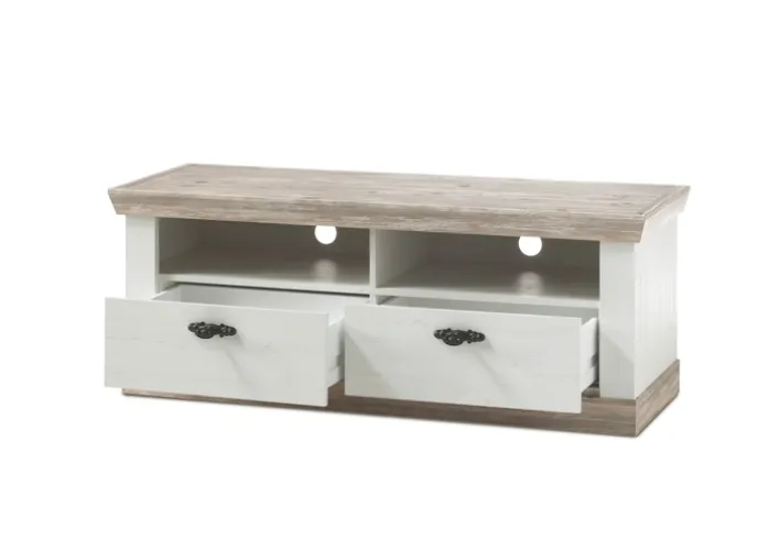 Lowboard FLORENZ 134 x 51 cm weiß/braun