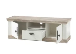Lowboard FLORENZ 156 x 51 cm weiß/braun