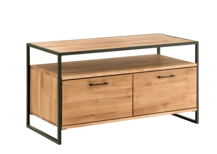 Lowboard FRAME 115 x 60 cm Eiche massiv natur geölt/schwarz