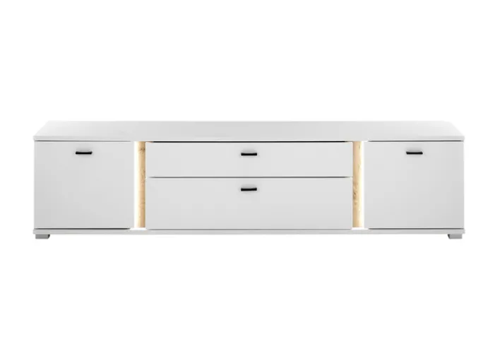 Lowboard LONG ISLAND 200 cm weiß/ Wotan Eiche