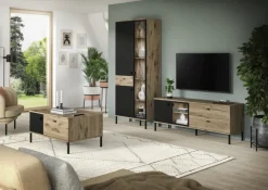 Lowboard Lou 154 x 41 x 57 cm Nox Oak Nachbildung Braun/Schwarz