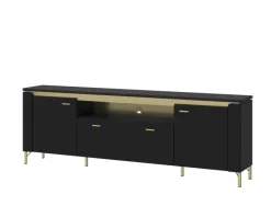 Lowboard NORICA 200 x 70 cm schwarz matt