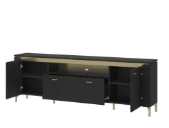 Lowboard NORICA 200 x 70 cm schwarz matt