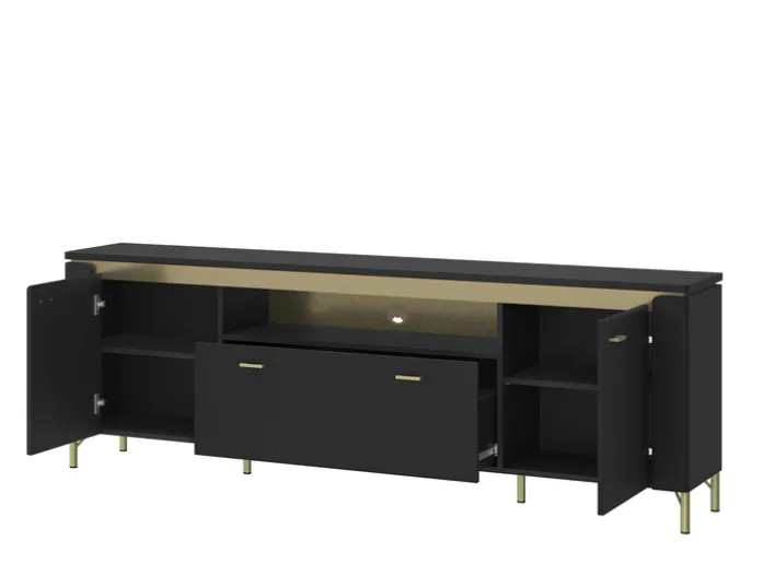 Lowboard NORICA 200 x 70 cm schwarz matt