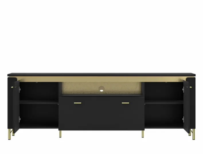 Lowboard NORICA 200 x 70 cm schwarz matt