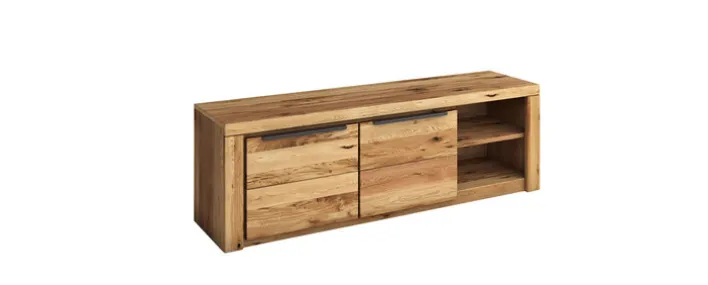 Lowboard SELINA 160 x 51 cm Eiche teilmassiv geölt