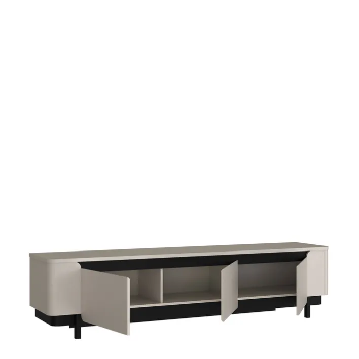 Lowboard VODOL 205x49 cm Sand/Schwarz