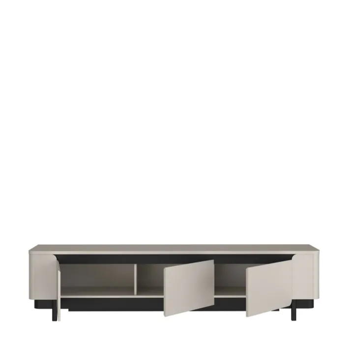 Lowboard VODOL 205x49 cm Sand/Schwarz