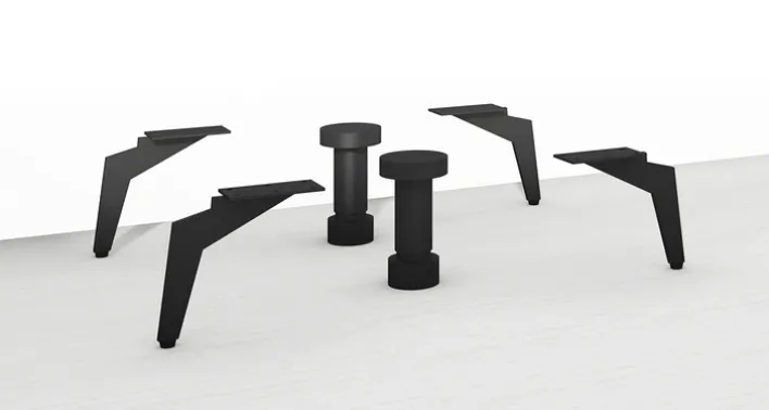 Möbelfüße COMO 4er-Set Metall schwarzgrau