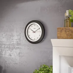 Mebus Funk-Wanduhr 25 cm schwarz