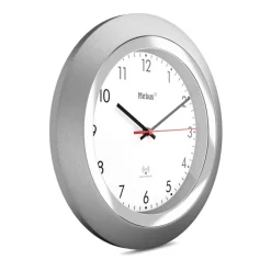 Mebus Funk-Wanduhr 25 cm silberfarbig/schwarz/rot