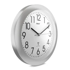 Mebus Funk-Wanduhr 25 cm silberfarbig/schwarz