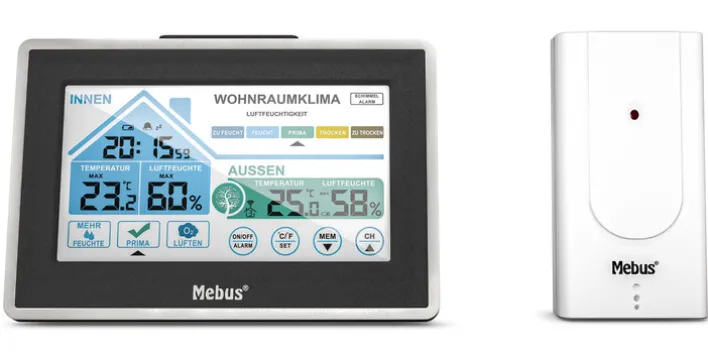 Mebus Funk-Wetterstation grau-schwarz