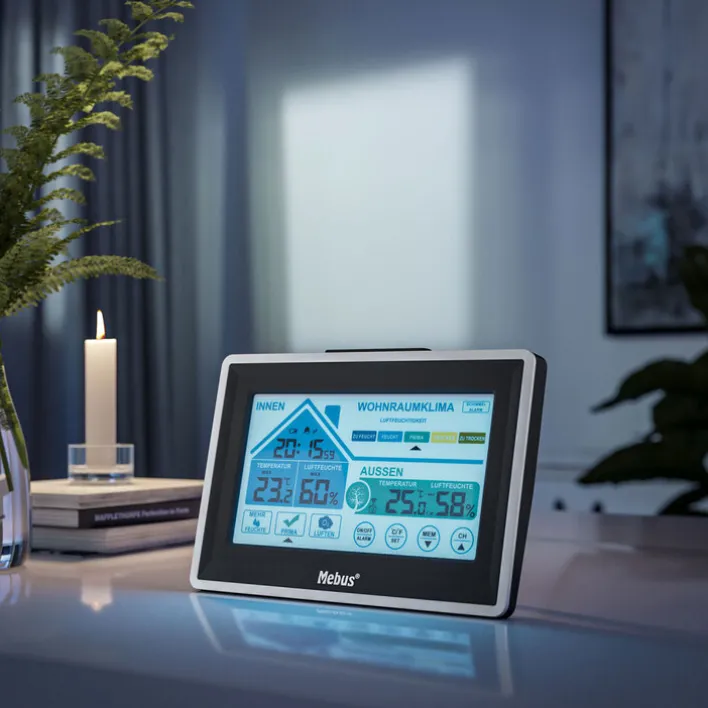 Mebus Funk-Wetterstation grau-schwarz