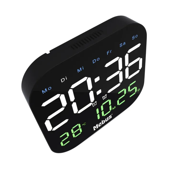 Mebus Quarz-Uhr Kunststoff 18,5 x 18,5 x 2,8 cm Schwarz/Mehrfarbig