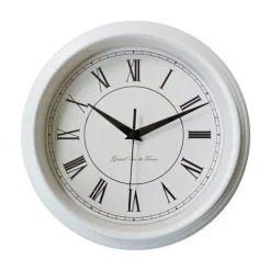 Mebus Quarz-Wanduhr 25 cm weiß