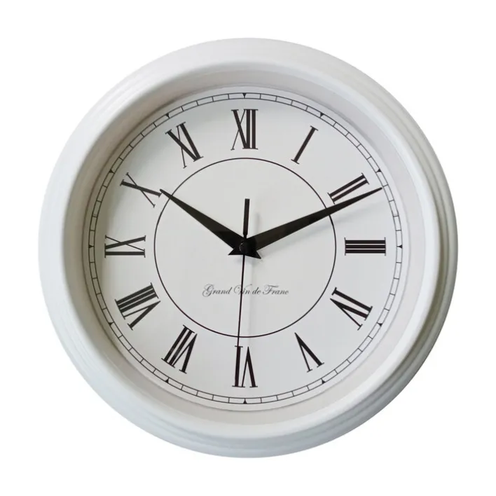 Mebus Quarz-Wanduhr 25 cm weiß