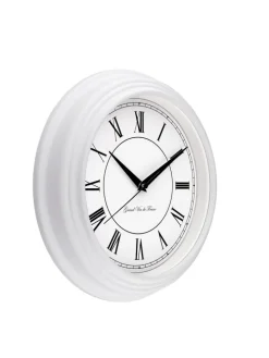 Mebus Quarz-Wanduhr 25 cm weiß