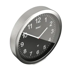 Mebus Wanduhr Aluminium/Kunststoff Durchmesser 45 cm Schwarz/Alu-/Nickelfarbig/Weiß