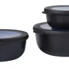 MEPAL Aufbewahrungsbox CIRQULA 3-teilig Kunststoff nordicblack