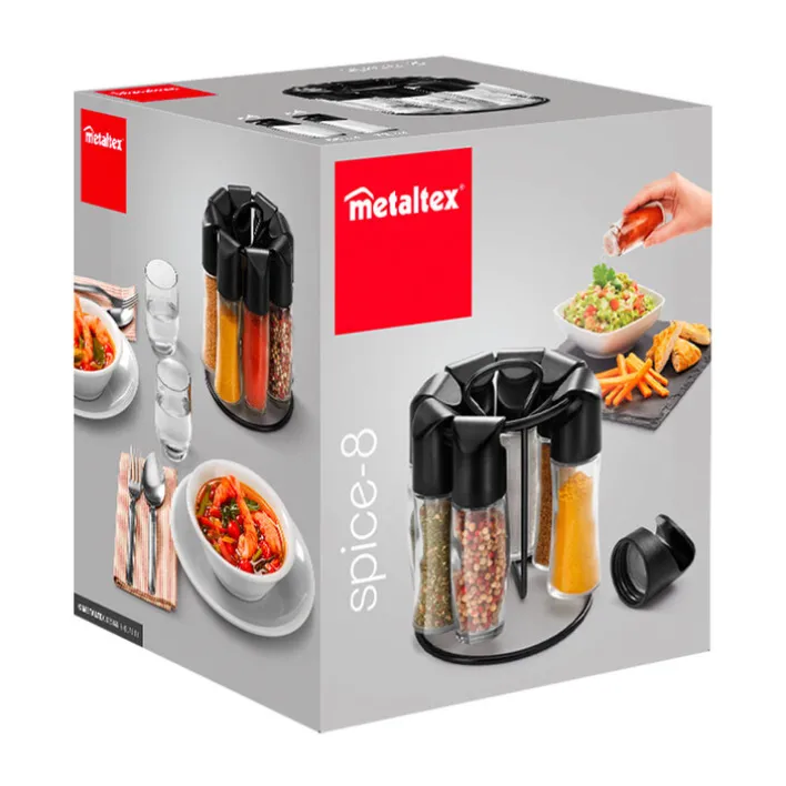 metaltex Gewürzständer SPICE-8 schwarz