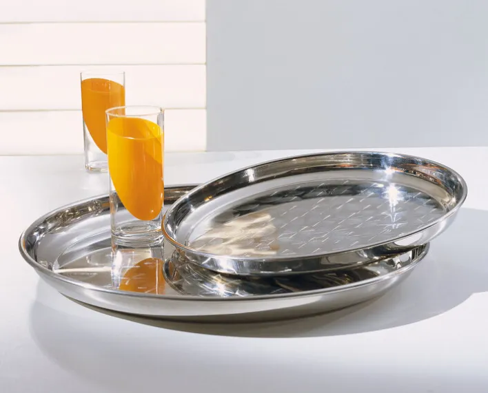 metaltex Tablett Ø 40 cm silberfarbig
