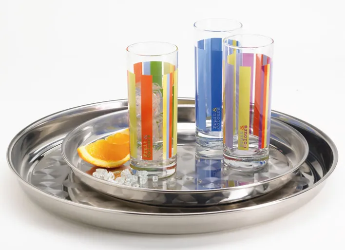 metaltex Tablett Ø 40 cm silberfarbig