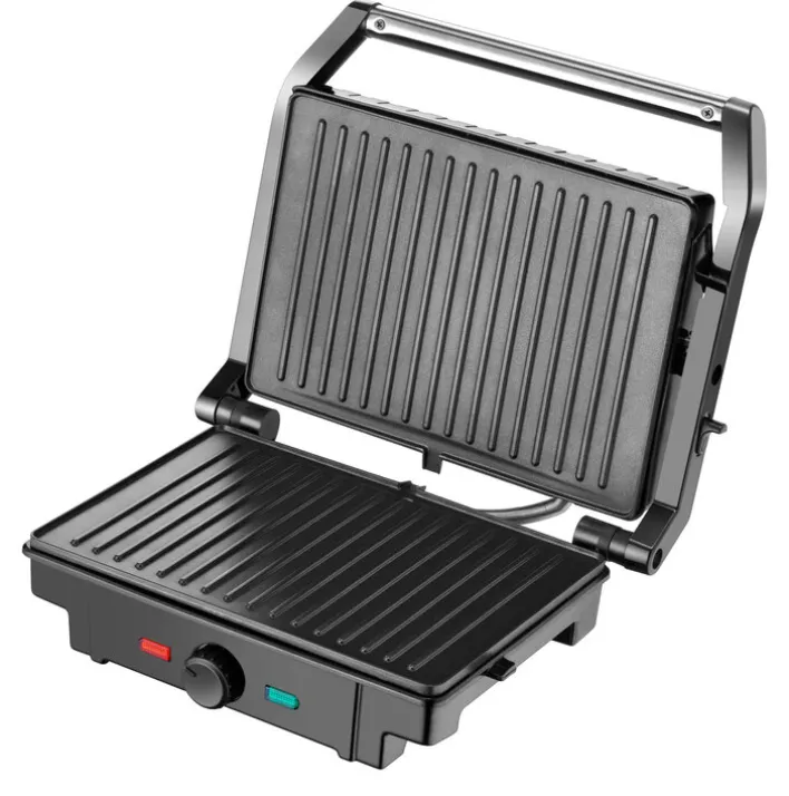MICHELINO Kontaktgrill schwarz/ silberfarbig