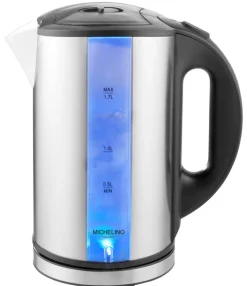 MICHELINO Wasserkocher 1700 ml silberfarbig/ schwarz
