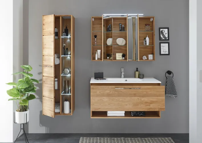 Mittelschrank LAMBA 45 x 150 cm Eiche Natur