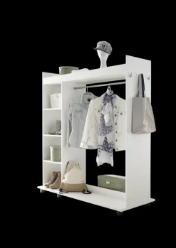 Mobiler Kleiderständer MOVA Weiß 140 x 150 x 56 cm