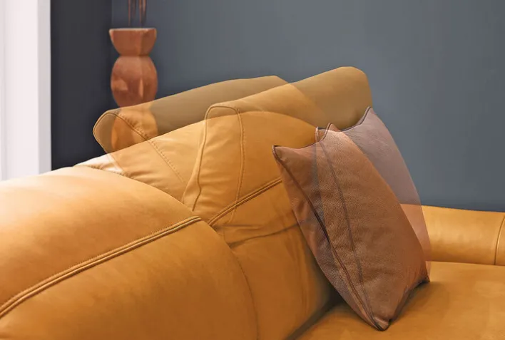 Musterring Ecksofa MR 2490 Lederbezug Kurkumagelb