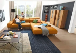 Musterring Ecksofa MR 2490 Lederbezug Kurkumagelb