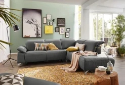 Musterring Ecksofa MR 370 L-Form Lederbezug grau