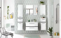 Musterring Highboard RIMINI schneeweiß/ dunkelgrau