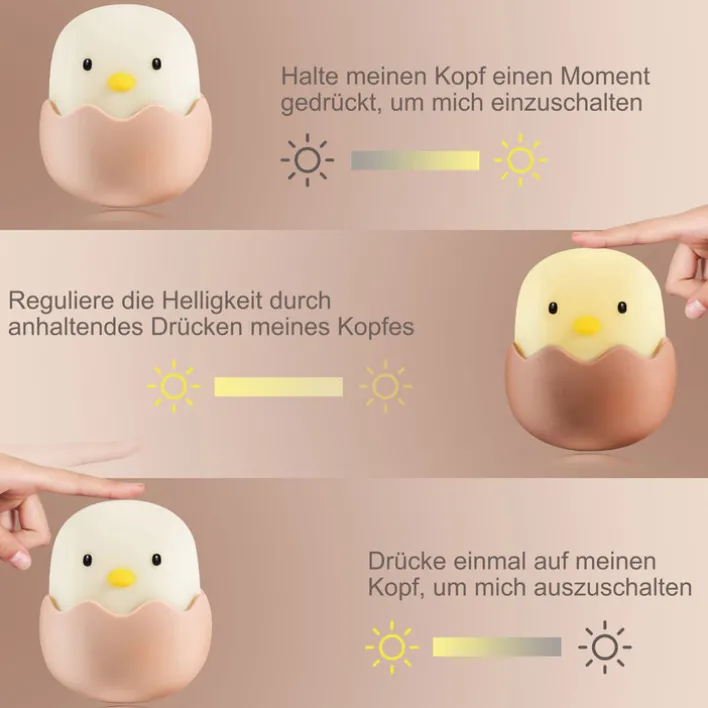 niermann LED Nachtlicht Küken Eggy Egg