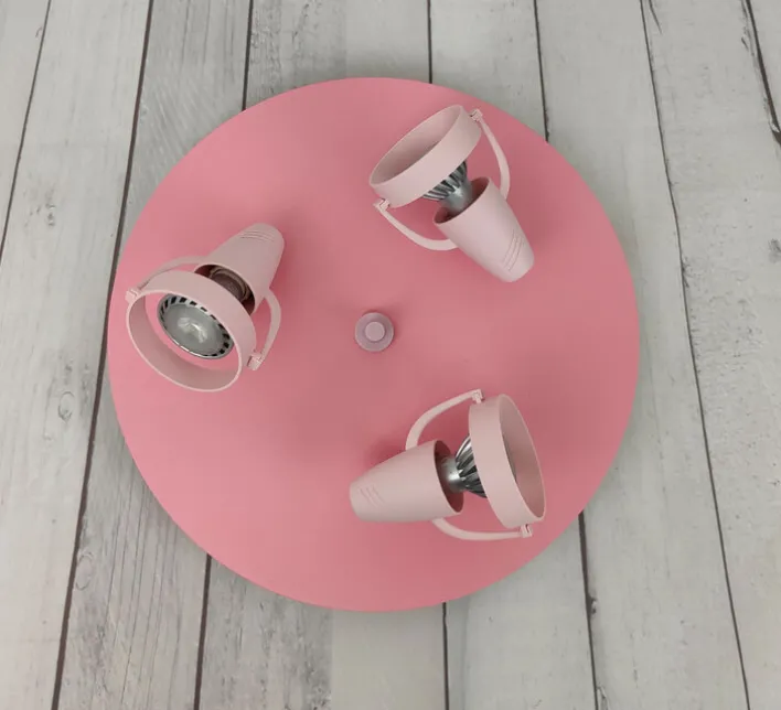 niermann Retrofit Kinderlampe Decke 3 Spots STRAHLER pastellrose