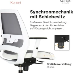 Nowy Styl Drehstuhl KENARI weiß/ grau